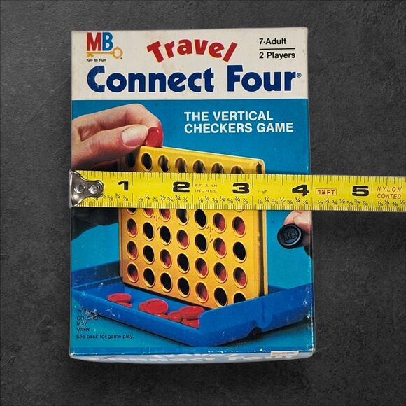 Vintage 1983 Milton Bradley Travel Connect Four Board Game Complete 47 Checkers - Picture 10 of 11